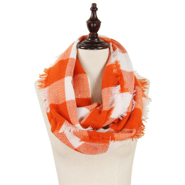 Wholesale buffalo plaid woven infinity scarf acrylic W L
