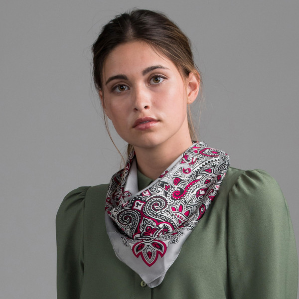 Wholesale paisley Mix Print Silky Scarf Polyester