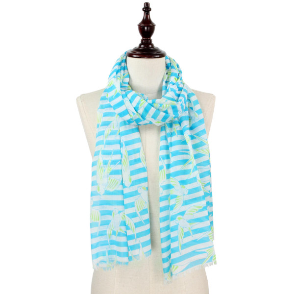 Wholesale bird stripe print scarf polyester