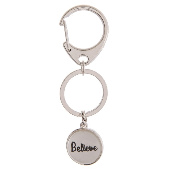 Wholesale believe dome charm keychain holder diameter