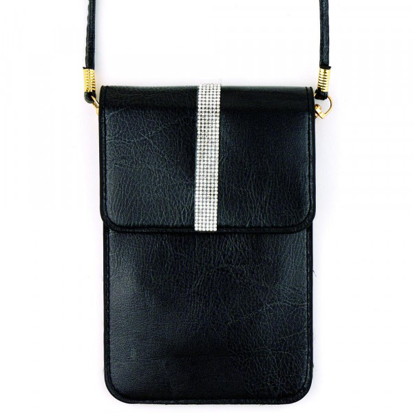 Wholesale faux leather cross body bag inside pocket snap closure clear back pock