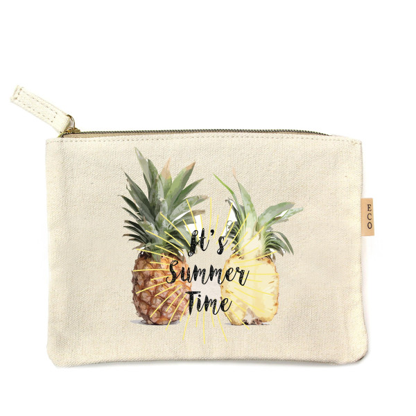 Wholesale canvas zipper pouch It s summer time Cotton
