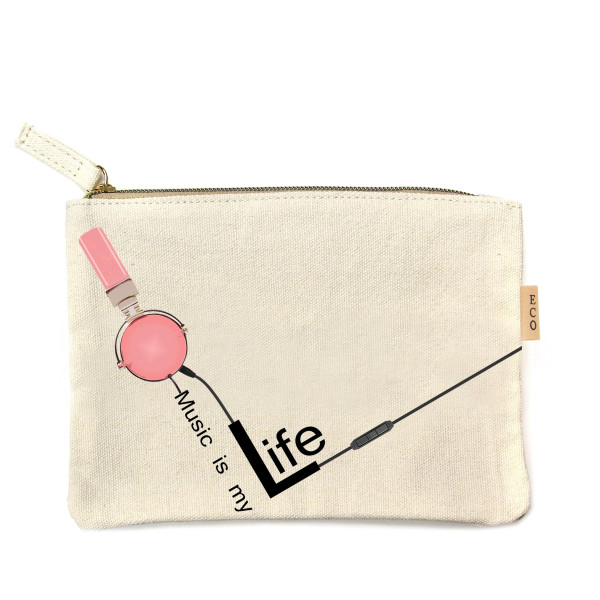Wholesale canvas zipper pouch Life Cotton