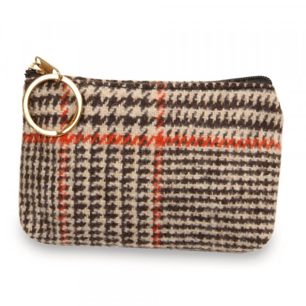Wholesale glen check coin card pouch W H Polyester