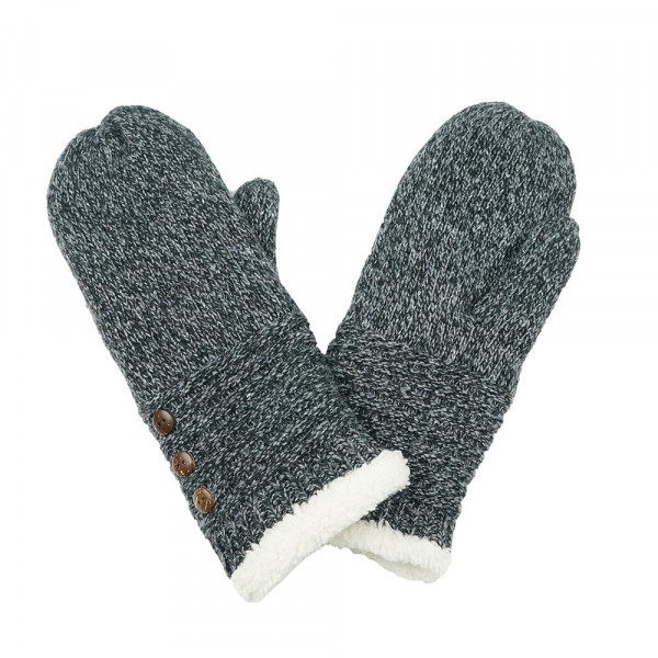 Wholesale knit mittens button detail One fits most