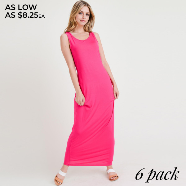 Wholesale solid color full sleeveless maxi dress Pack Breakdown pcs pack S M L C