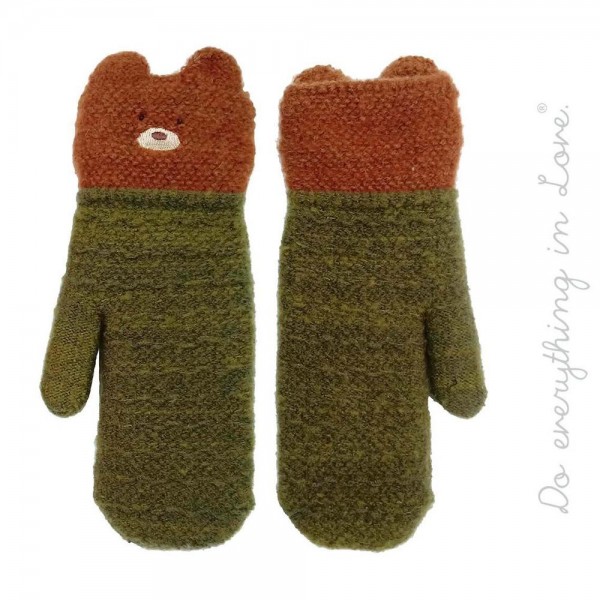 Wholesale do everything Love brand two bear cuff mittens One fits most Polyester