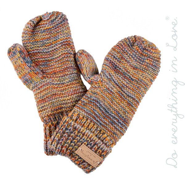 Wholesale do everything Love brand multicolor melange knit mittens One fits most
