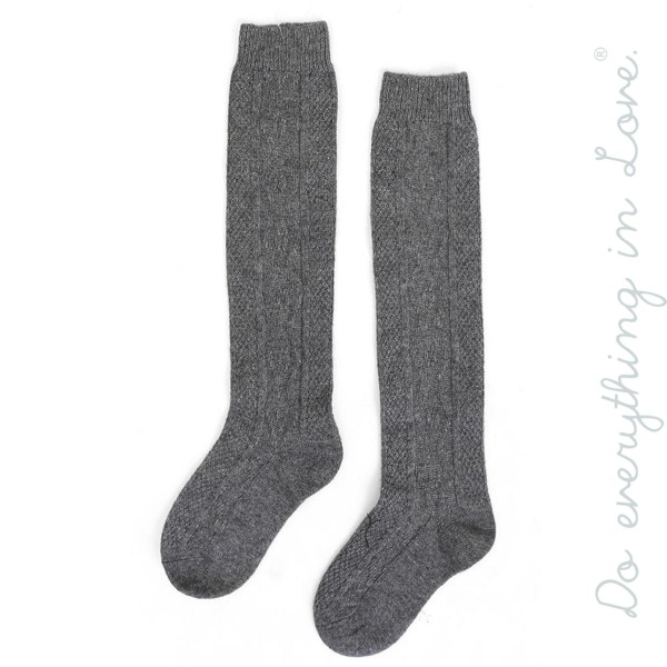 Wholesale do everything Love brand solid color knitted boot socks One fits most