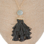 Wholesale gorgeous long metal necklace tassel pendant Approximate tassel