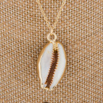 Wholesale long metal necklace sea shell pendant Approximate pendant