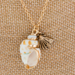 Wholesale long metal necklace clamshell pendant mermaid Approximate