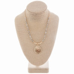 Wholesale enjoy gorgeous chain beaded necklace double drop pendants Approximate