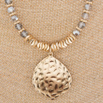 Wholesale enjoy gorgeous chain beaded necklace double drop pendants Approximate