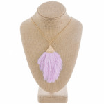 Wholesale long gold metal necklace lavender tassel pendant Pendant overall