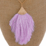 Wholesale long gold metal necklace lavender tassel pendant Pendant overall