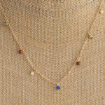 Wholesale dainty metal necklace beaded accents