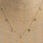 Wholesale dainty metal necklace beaded accents