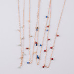 Wholesale dainty metal necklace beaded accents