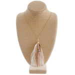 Wholesale long gold chain necklace natural fabric tassel Tassel
