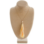 Wholesale long gold chain necklace yellow fabric tassel Tassel