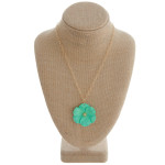 Wholesale cable chain necklace metal flower pendant gold center detail Pendant d