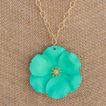 Wholesale cable chain necklace metal flower pendant gold center detail Pendant d
