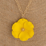 Wholesale cable chain necklace metal flower pendant gold center detail Pendant d