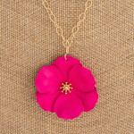 Wholesale cable chain necklace metal flower pendant gold center detail Pendant d