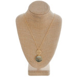 Wholesale long metal necklace mother pearl inspired pendant gold accent Pendant
