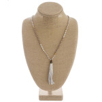 Wholesale long iridescent beaded necklace tassel pendant Pendant overall