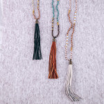 Wholesale long iridescent beaded necklace tassel pendant Pendant overall