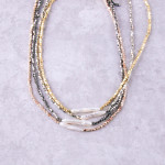Wholesale faceted beaded necklace faux pearl accent
