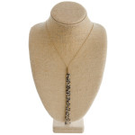 Wholesale long dainty cable chain necklace iridescent beaded tassel pendant Pend