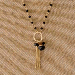 Wholesale dainty curb chain necklace faceted bead details charm pendant chain in