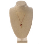 Wholesale dainty curb chain necklace faceted bead details charm pendant chain in