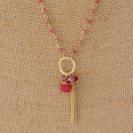 Wholesale dainty curb chain necklace faceted bead details charm pendant chain in