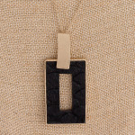 Wholesale fur faux leather snakeskin metal square encased pendant Pendant overal