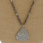 Wholesale long beaded necklace hammered nugget pendant Pendant overall