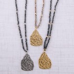 Wholesale long beaded necklace hammered nugget pendant Pendant overall