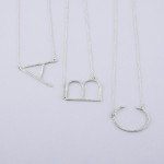 Wholesale hammered initial necklace Pendant overall