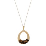Wholesale hammered teardrop pendant necklace snakeskin wire wrapped details Pend