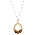 Wholesale hammered teardrop pendant necklace cowhide animal print wire wrapped d