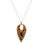 Wholesale cowhide leopard print hinge cut out pendant necklace Pendant overall