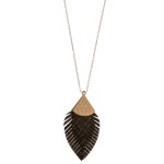Wholesale long doubled faux leather snakeskin feather pendant necklace Pendant o