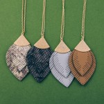Wholesale long doubled faux leather snakeskin feather pendant necklace Pendant o