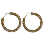 Wholesale large hoop earrings gold silver rhinestones diameter