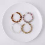 Wholesale large hoop earrings gold silver rhinestones diameter