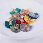 Wholesale silver fishhook earring fanned tassel