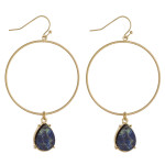 Wholesale circular drop earrings hanging teardrop wood accent diameter